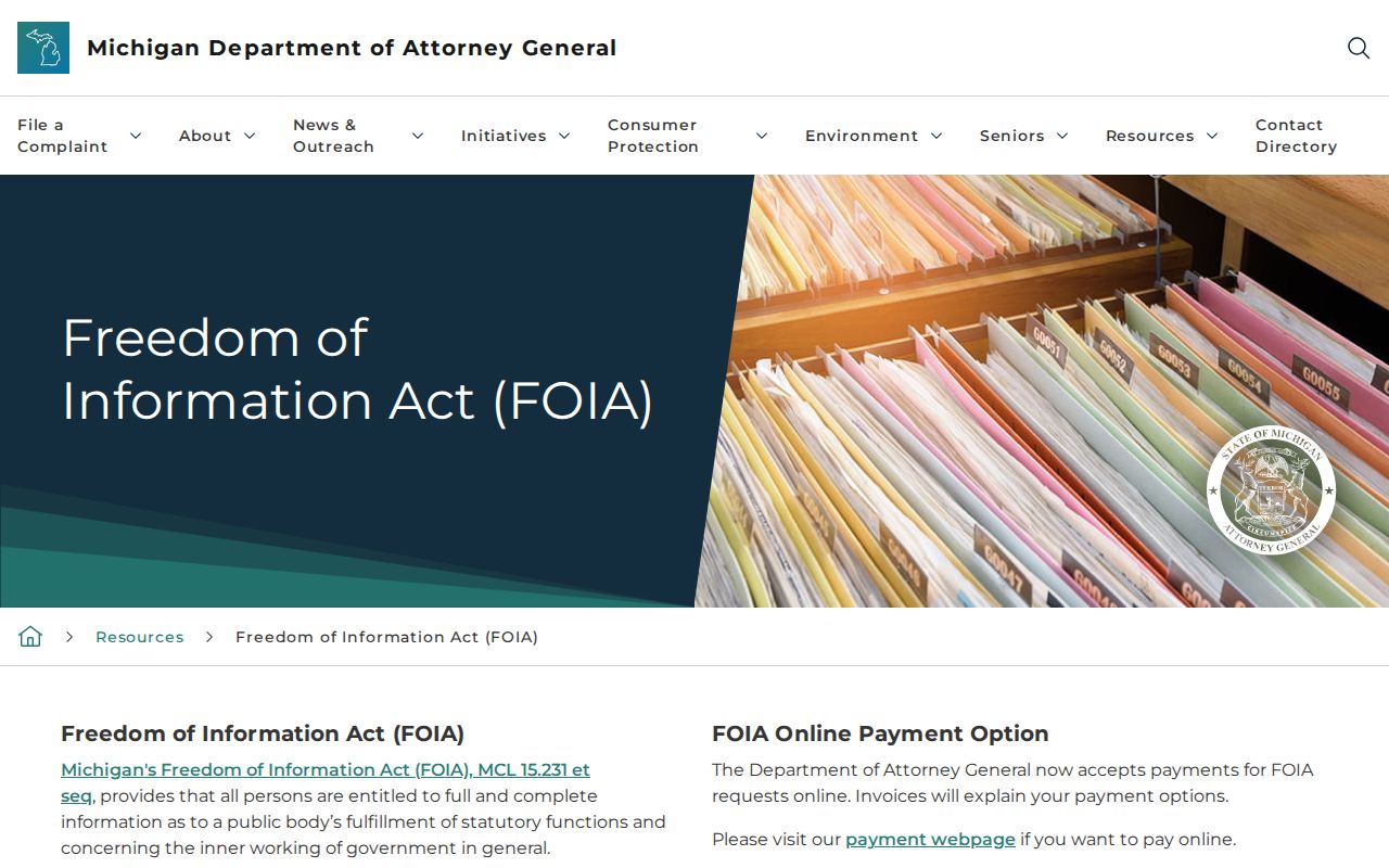 Michigan FOIA guidance for Ionia County arrest record requests